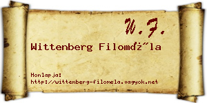 Wittenberg Filoméla névjegykártya